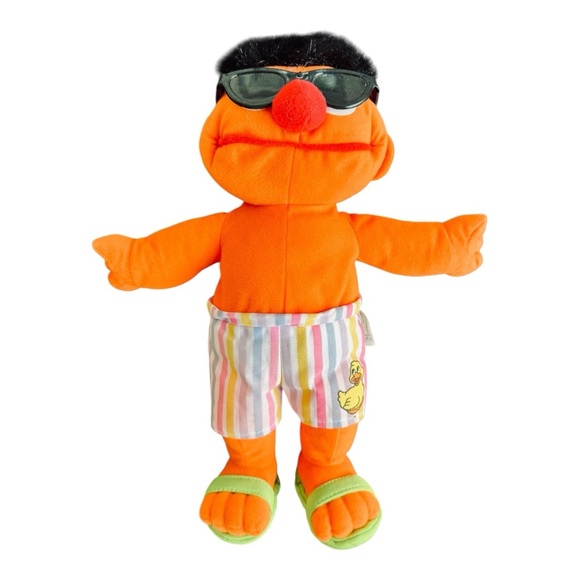 Y2K 2005 Nanco Collectible Sesame Street Beach Ernie Plush Toy - Picture 1 of 9